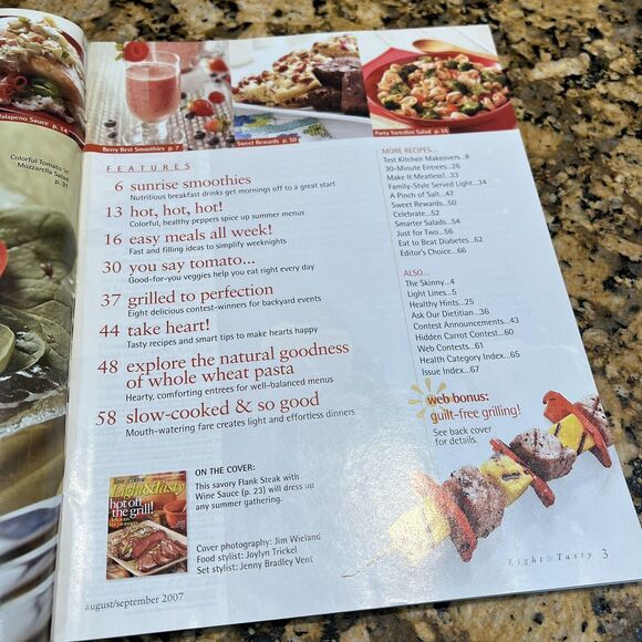 Taste of Homes Light And Tasty Cooking Recipe Magazines 2007 Back Issue Set Of 6 - Picture 9 of 13